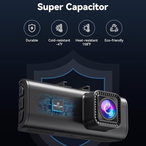 REDTIGER Dash Cam Front Rear, 4K/2.5K Full HD Dash Camera for Cars - Picture 4 of 9